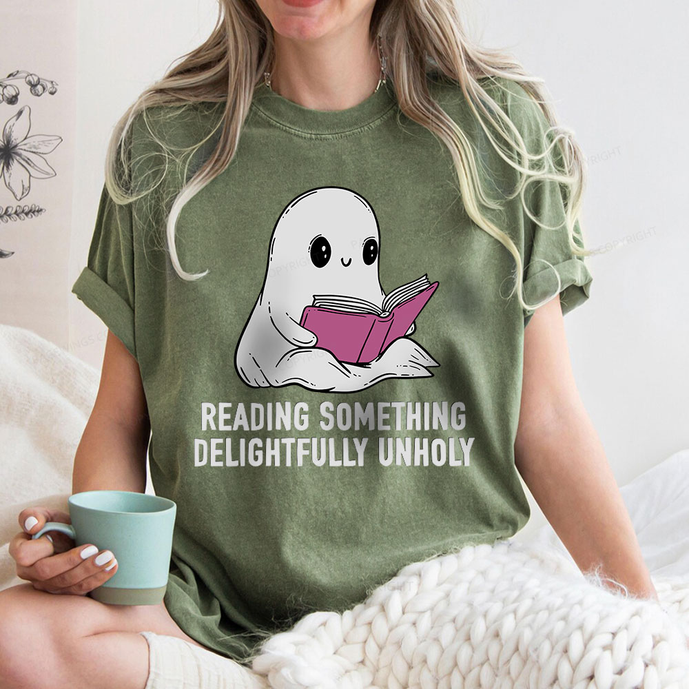 Pagewings reading something delightfully unholy Unisex Washed T-shirt