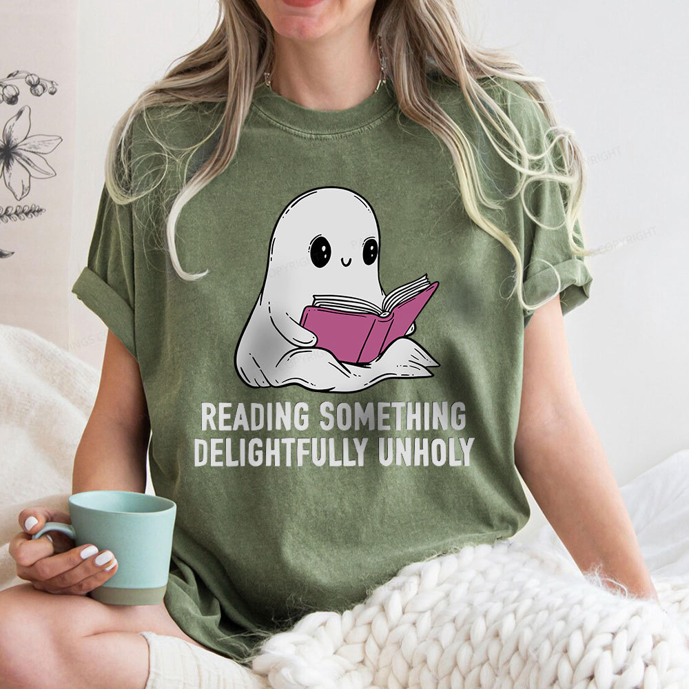 Pagewings reading something delightfully unholy Unisex Washed T-shirt
