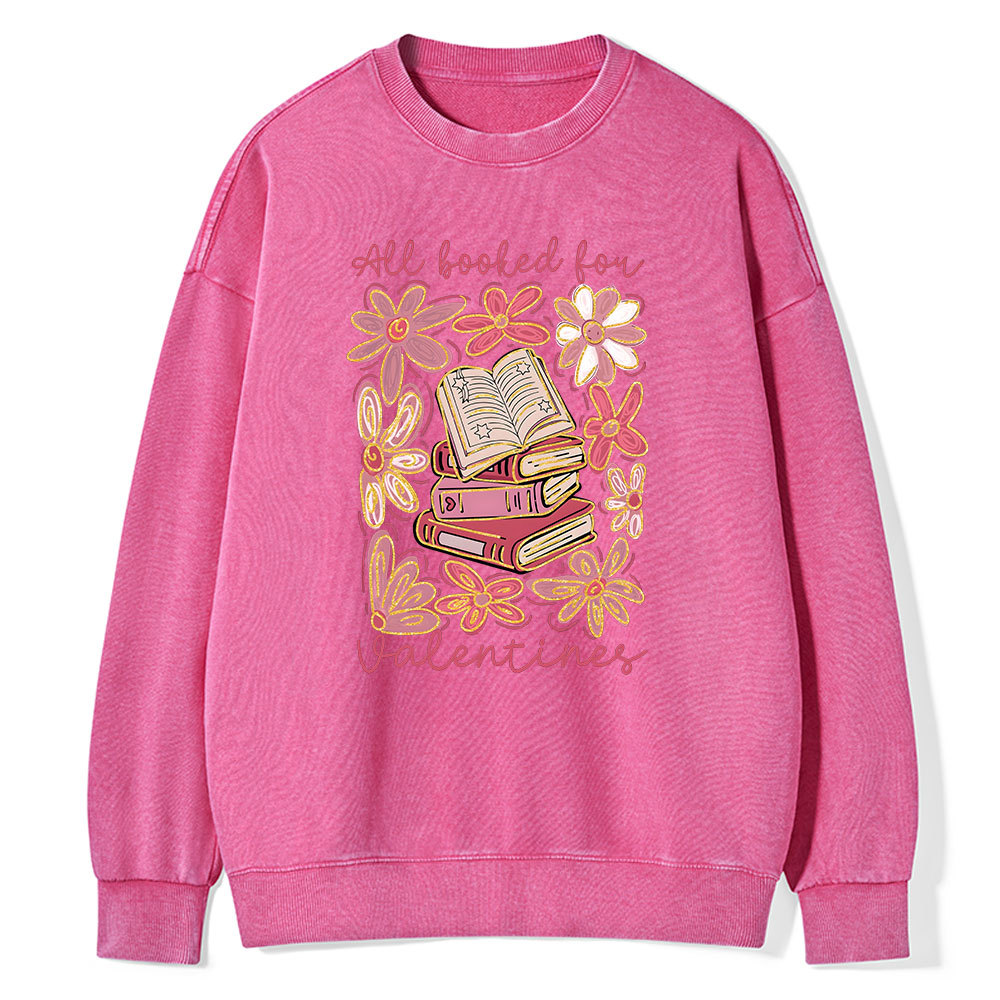 Pagewings All Booked for Valentines PNG Unisex Washed Sweatshirt