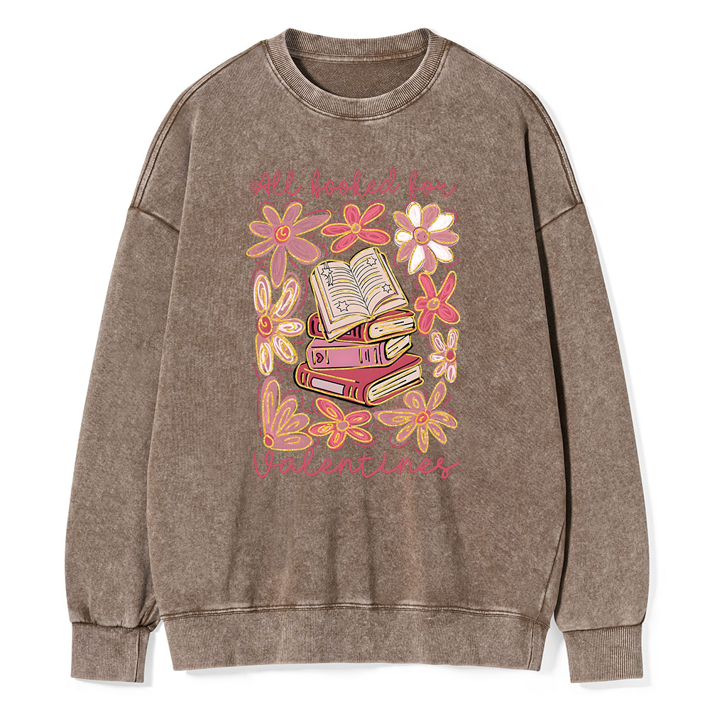 Pagewings All Booked for Valentines PNG Unisex Washed Sweatshirt