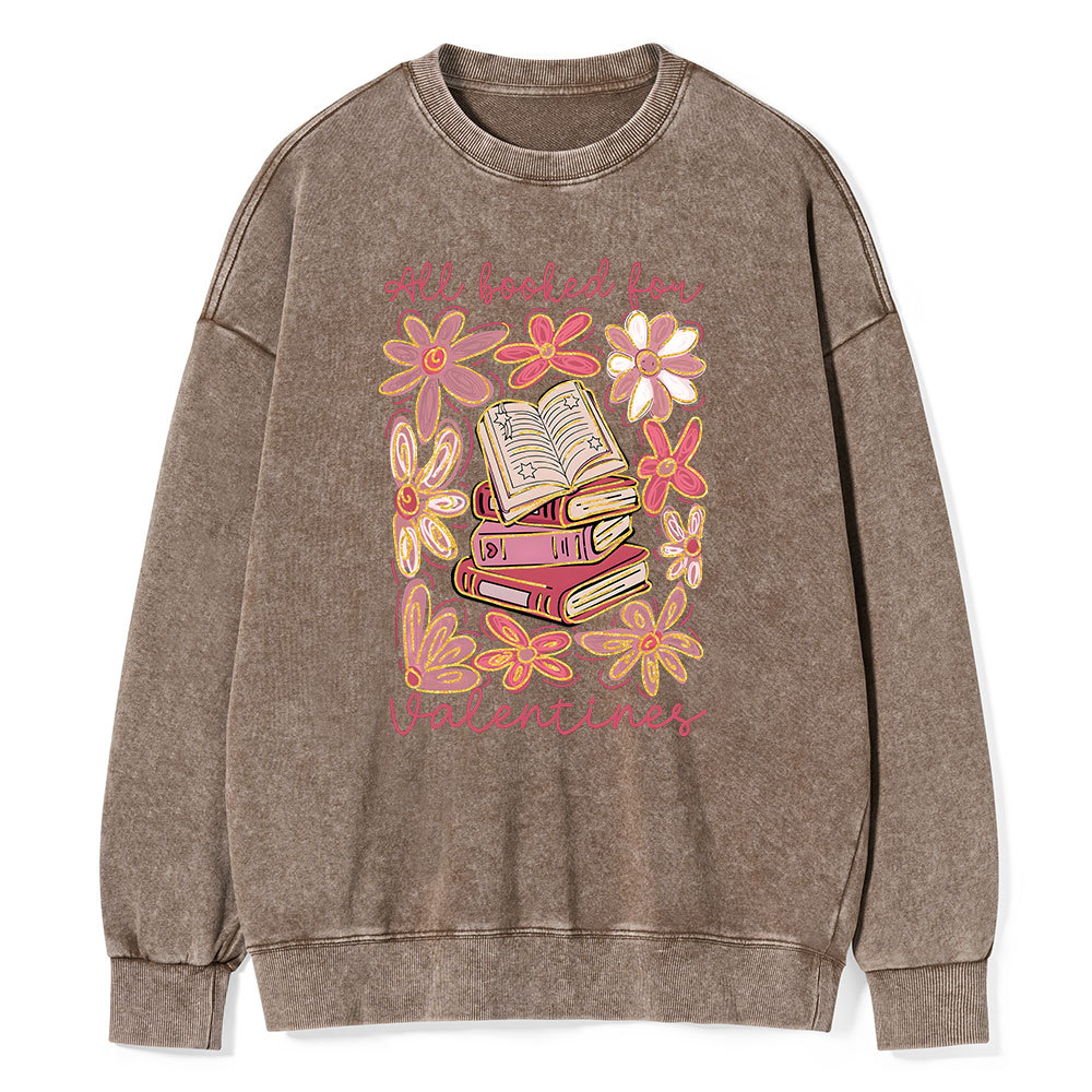 Pagewings All Booked for Valentines PNG Unisex Washed Sweatshirt