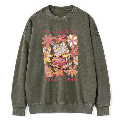 Pagewings All Booked for Valentines PNG Unisex Washed Sweatshirt