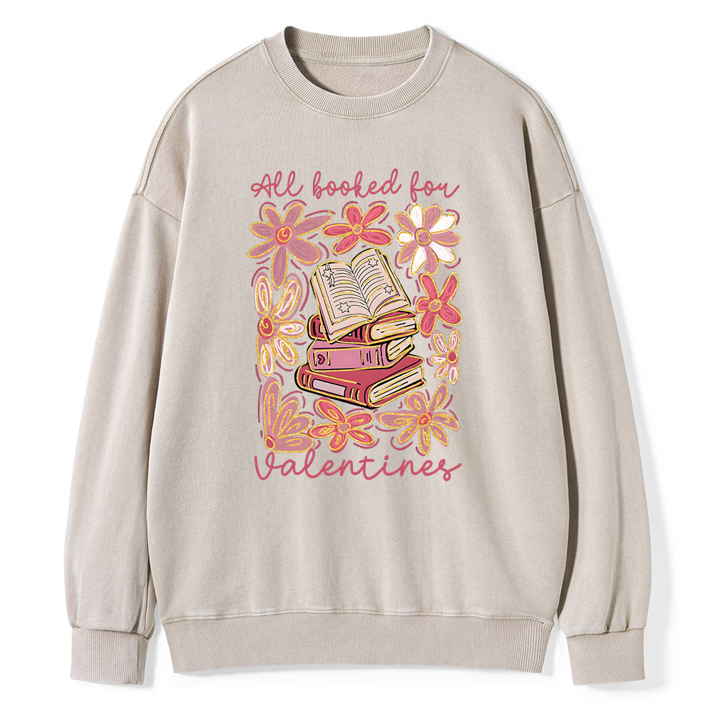 Pagewings All Booked for Valentines PNG Unisex Washed Sweatshirt