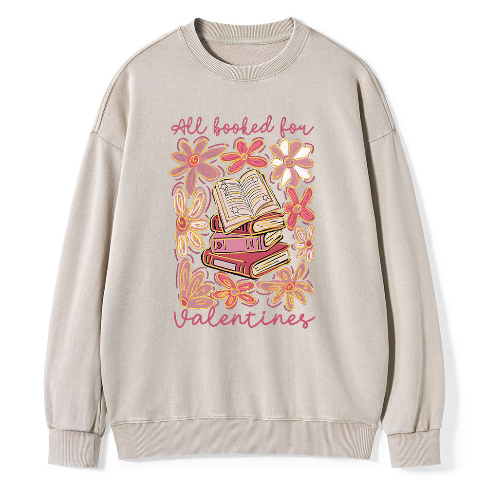 Pagewings All Booked for Valentines PNG Unisex Washed Sweatshirt