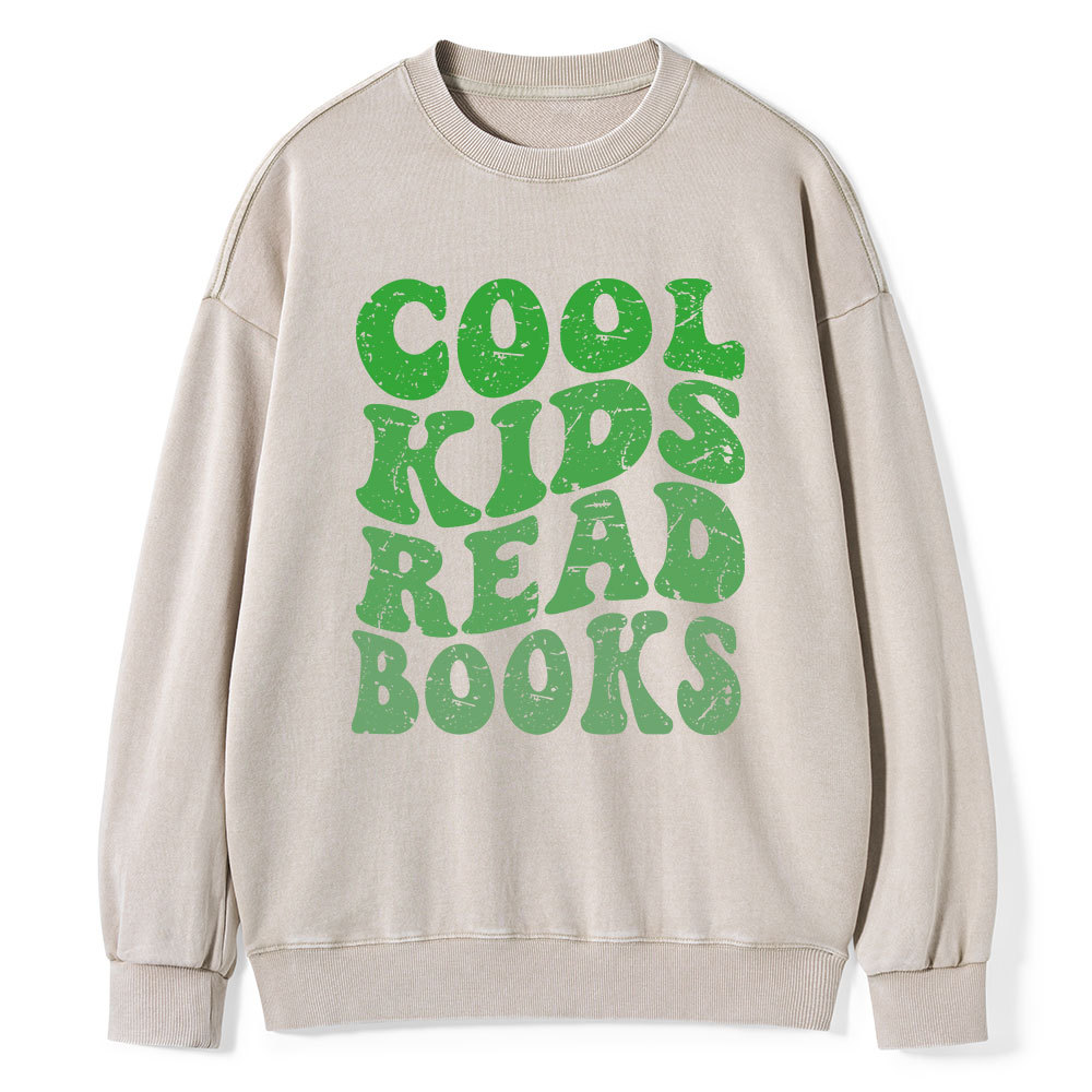 Pagewings cool kids read books Unisex Washed Sweatshirt