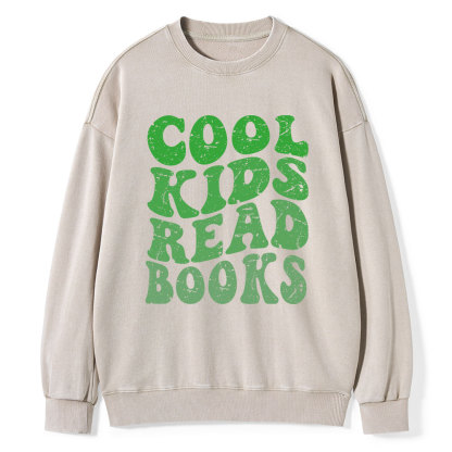 Pagewings cool kids read books Unisex Washed Sweatshirt