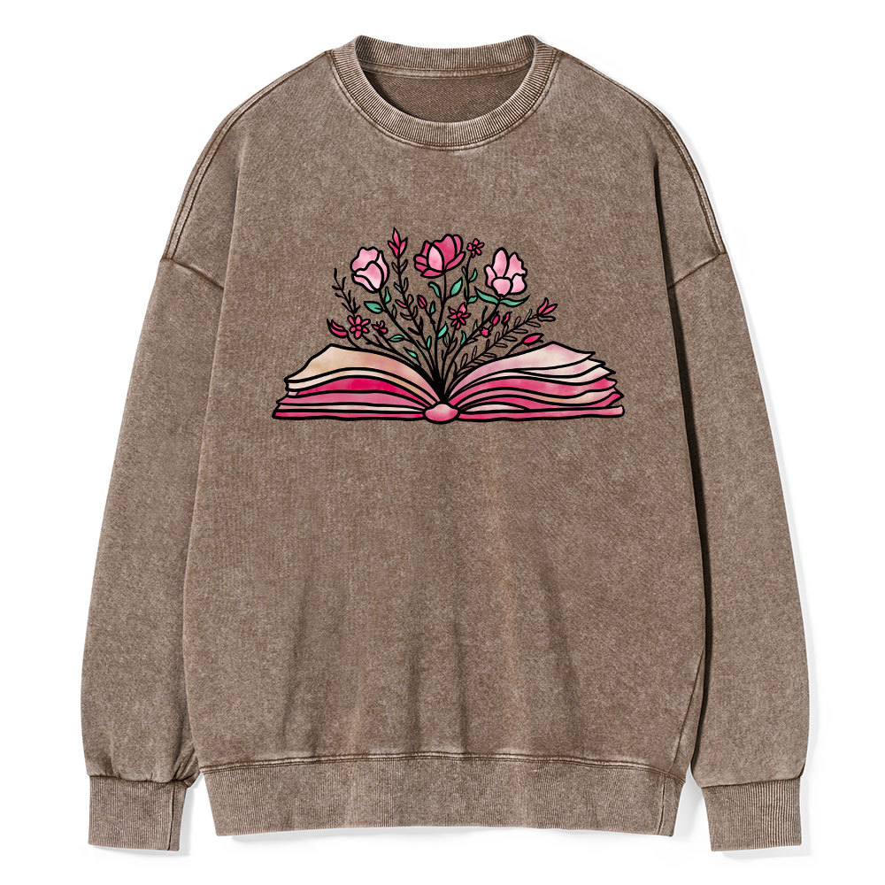 Pagewings Booktrovert Definition Funny Book Lover Png Washed Sweatshirt