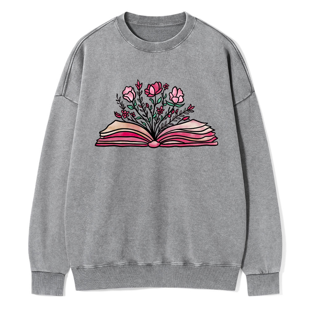Pagewings Booktrovert Definition Funny Book Lover Png Washed Sweatshirt