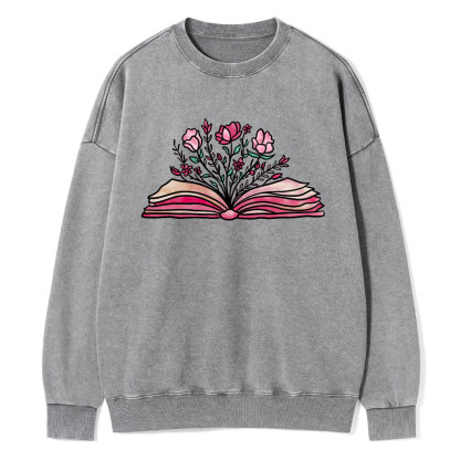 Pagewings Booktrovert Definition Funny Book Lover Png Washed Sweatshirt