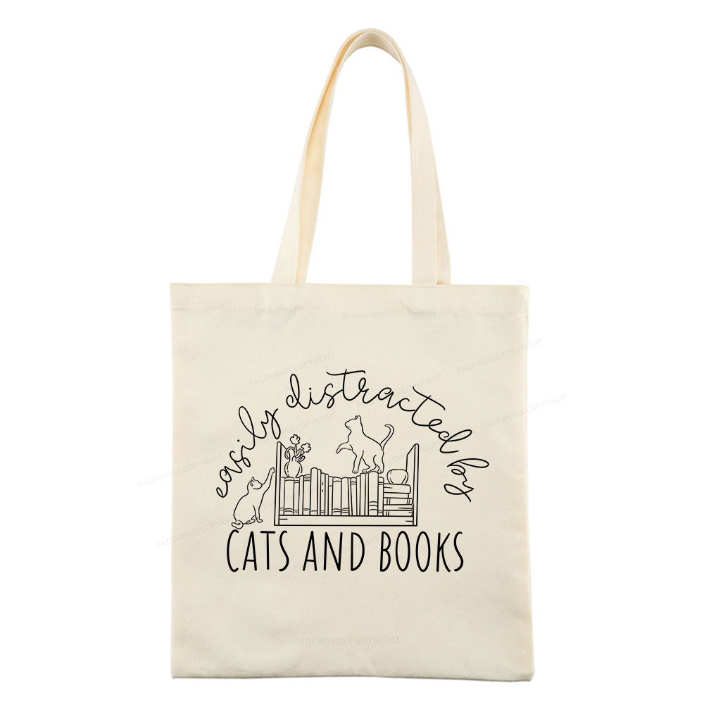 Pagewing Cute Cats And Books Tote Bag