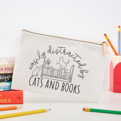 Pagewing Cute Cats And Books Pouch