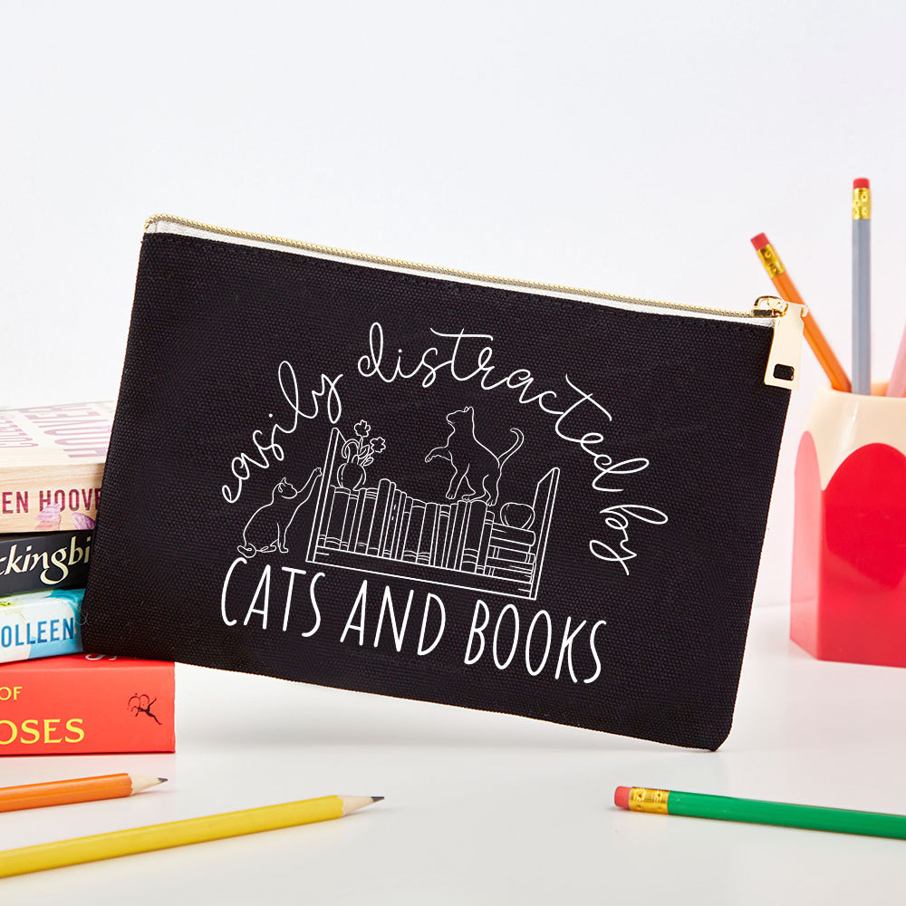 Pagewing Cute Cats And Books Pouch