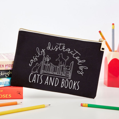 Pagewing Cute Cats And Books Pouch