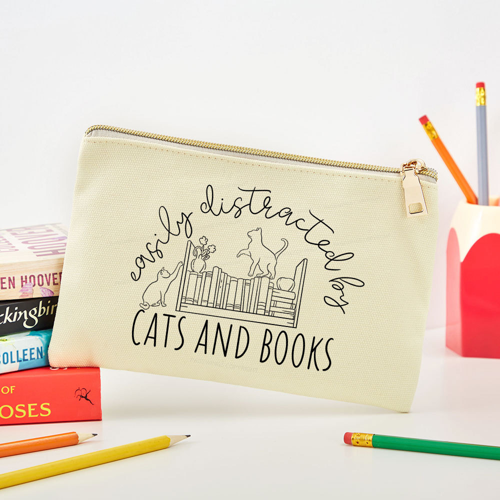 Pagewing Cute Cats And Books Pouch