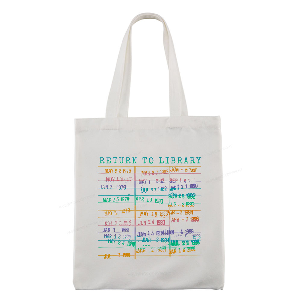 Pagewing Vintage Library Rainbow Tote Bag