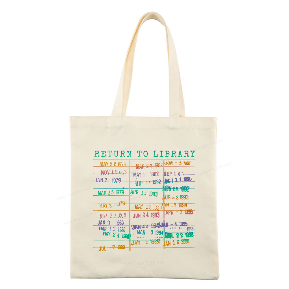 Pagewing Vintage Library Rainbow Tote Bag