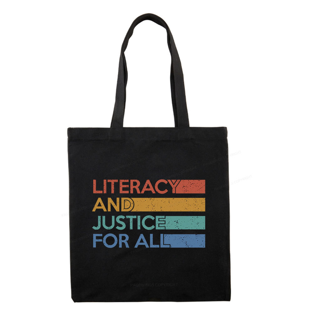 Pagewing Literacy and Justice For All Tote Bag