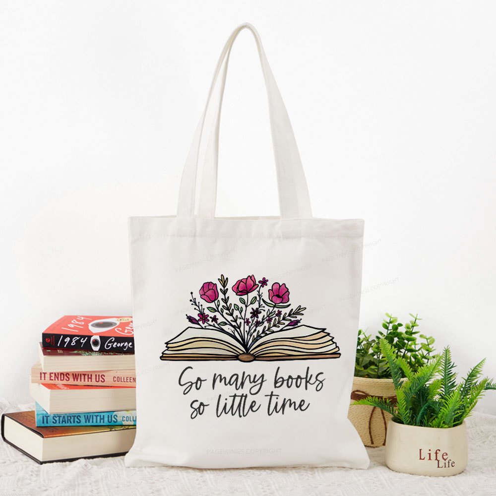 Pagewings So Many Books So Little Time Tote Bag