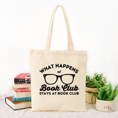Pagewings What Happens At Book Club Tote Bag
