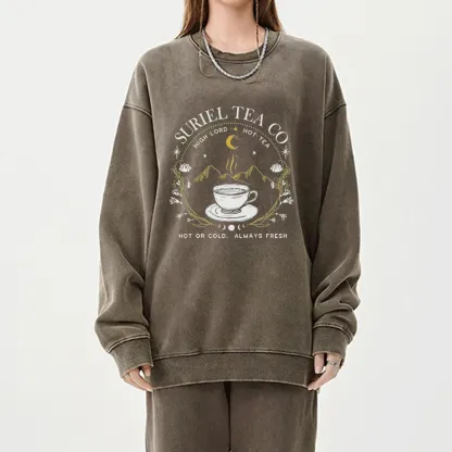 Pagewings Suriel Tea Co Unisex Washed Sweatshirt