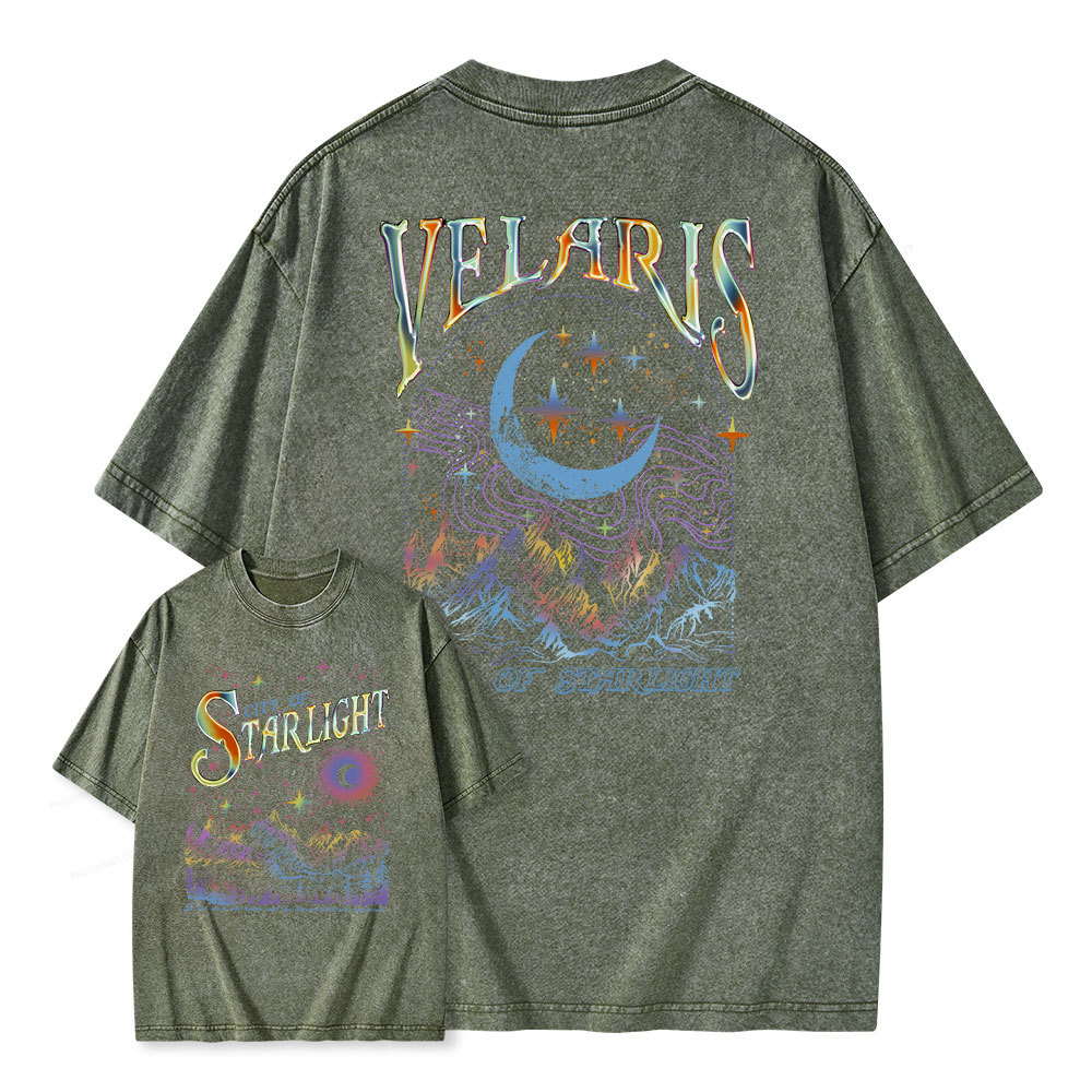 Pagewings Velaris City Of Starlight ACOTAR Two-Sided Unisex Washed T-shirt