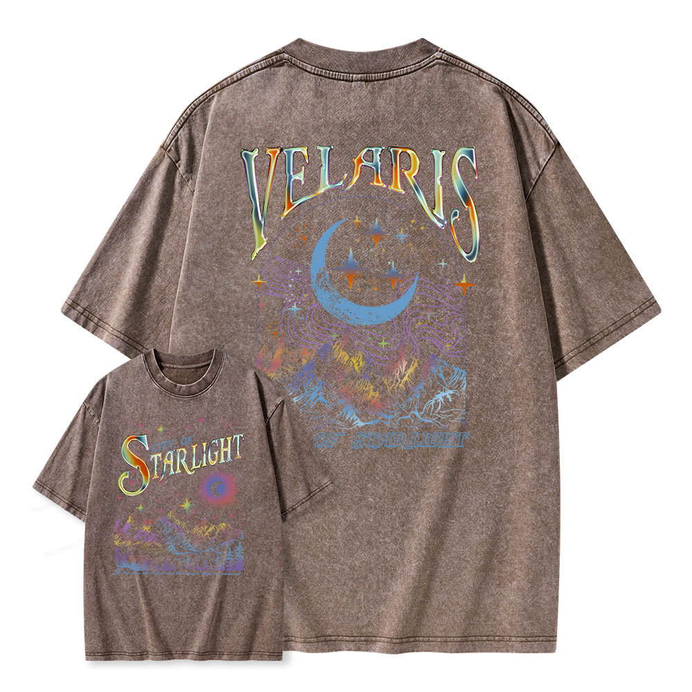 Pagewings Velaris City Of Starlight ACOTAR Two-Sided Unisex Washed T-shirt