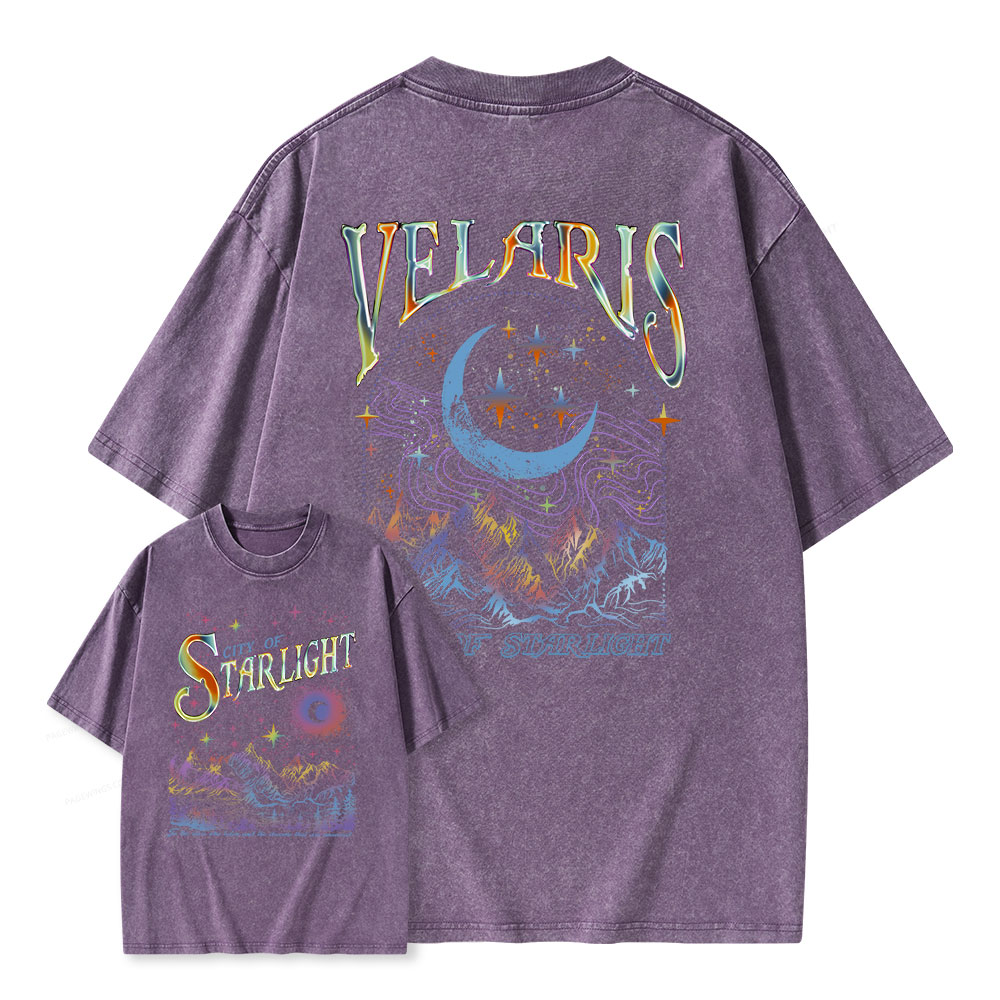 Pagewings Velaris City Of Starlight ACOTAR Two-Sided Unisex Washed T-shirt