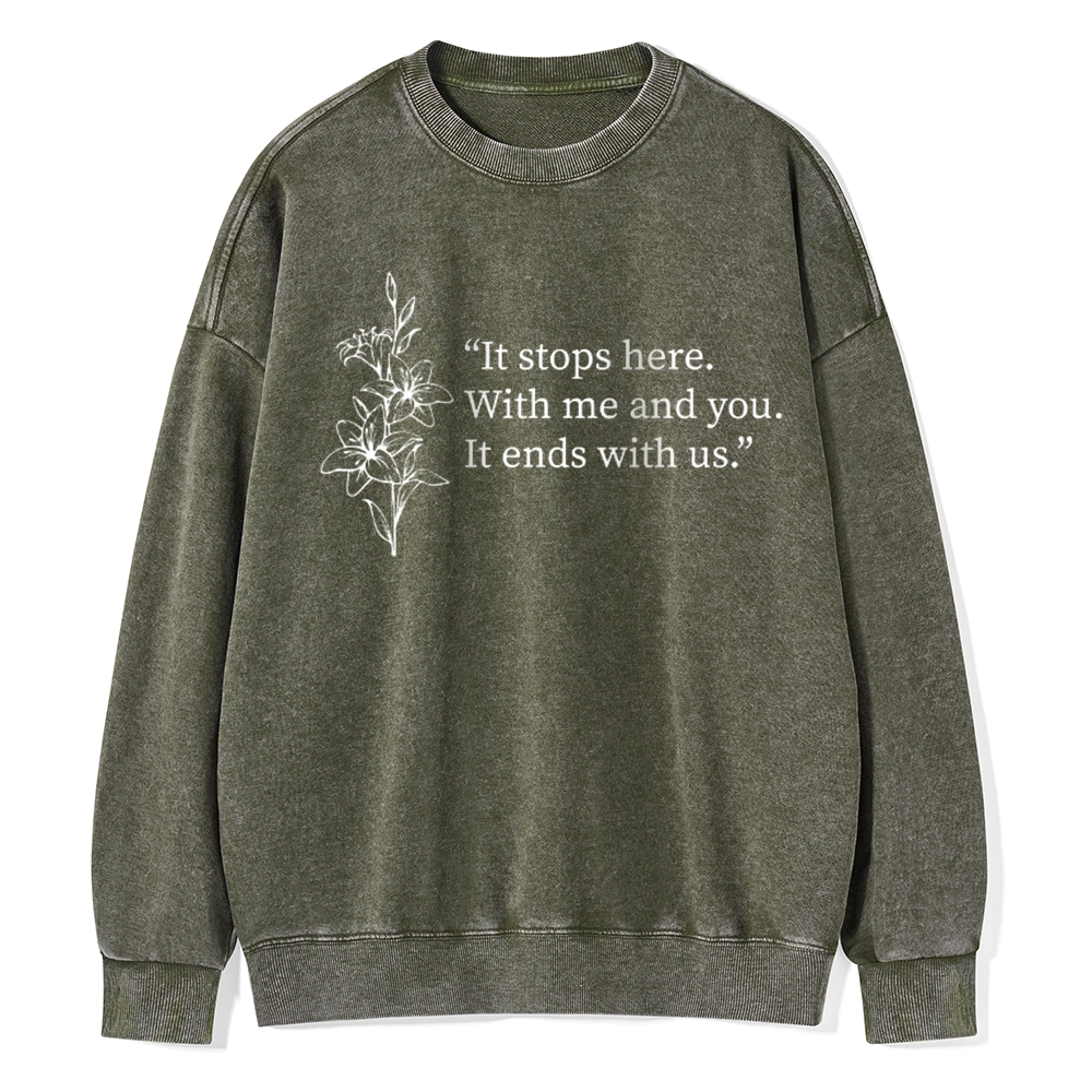 Pagewings It Ends With Us Unisex Washed Sweatshirt