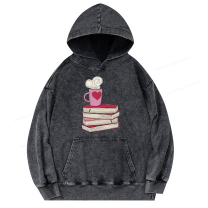 Pagewing Valentine's Day Gift for the Book Lover Unisex Washed Hoodie