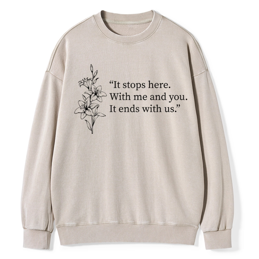Pagewings It Ends With Us Unisex Washed Sweatshirt