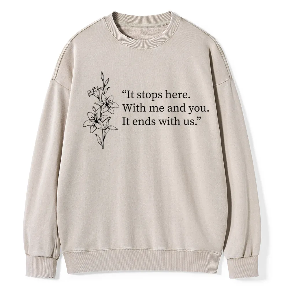 Pagewings It Ends With Us Unisex Washed Sweatshirt