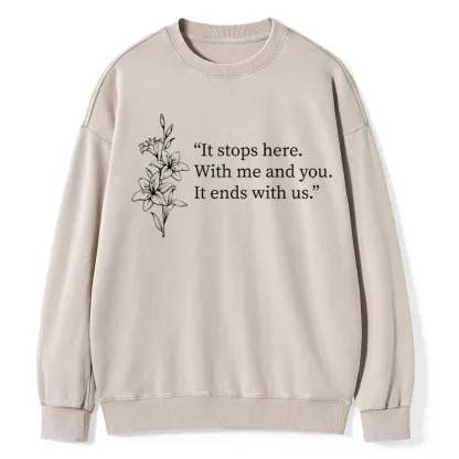 Pagewings It Ends With Us Unisex Washed Sweatshirt
