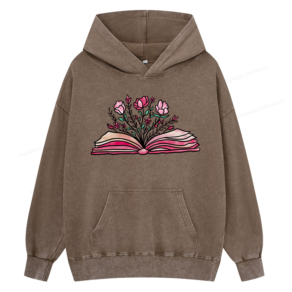 Pagewings Booktrovert Definition Funny Book Lover Png Unisex Washed Hoodie