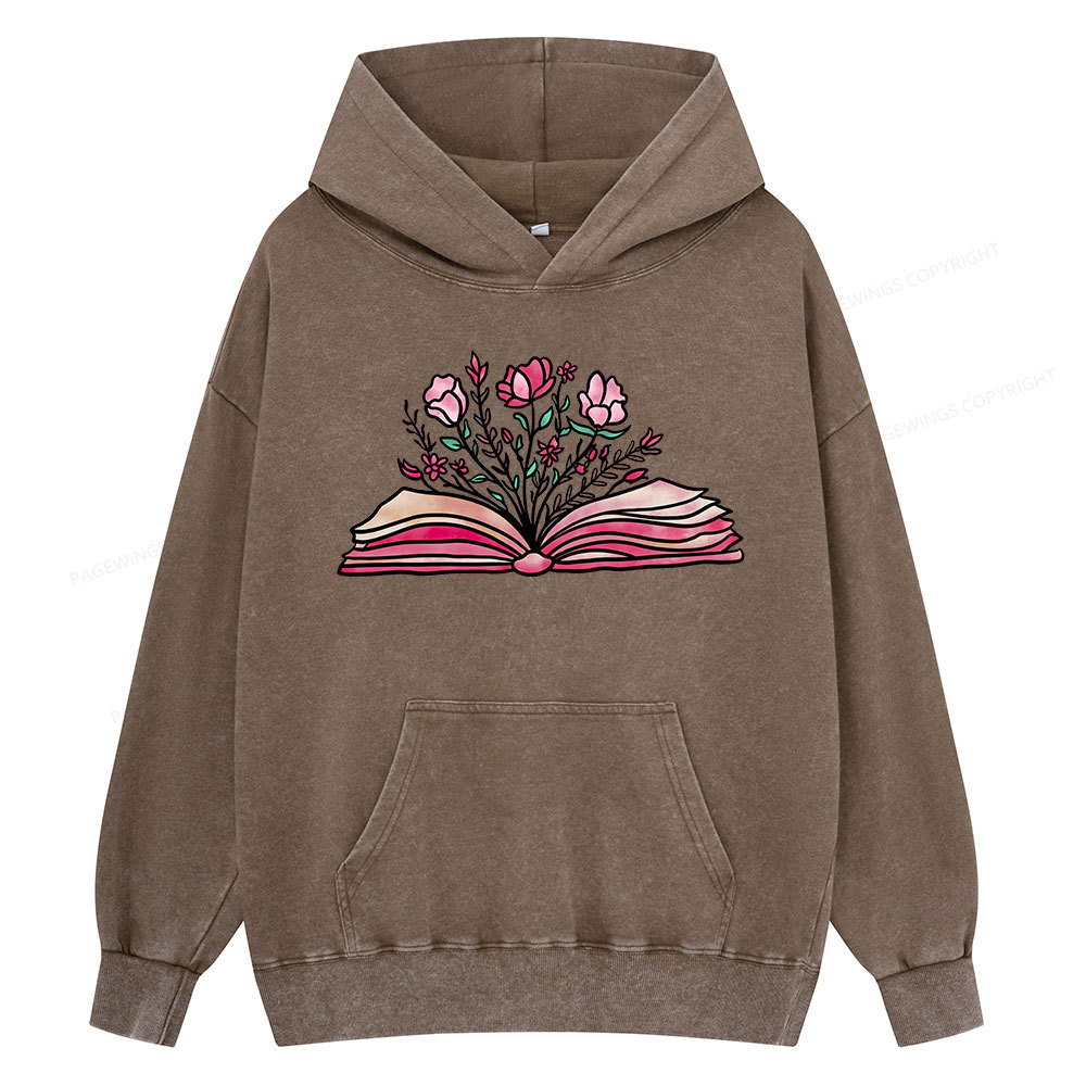 Pagewings Booktrovert Definition Funny Book Lover Png Unisex Washed Hoodie