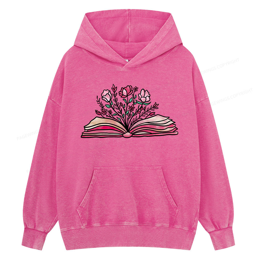 Pagewings Booktrovert Definition Funny Book Lover Png Unisex Washed Hoodie