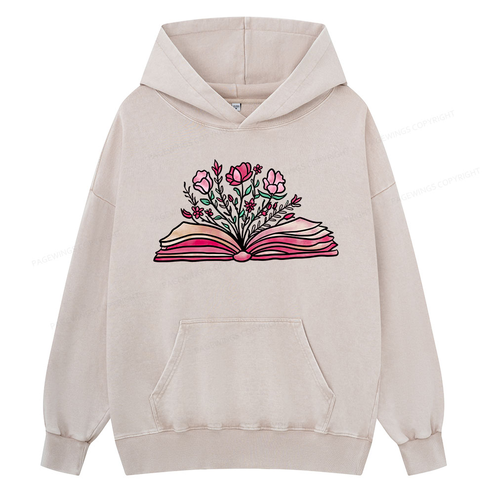 Pagewings Booktrovert Definition Funny Book Lover Png Unisex Washed Hoodie