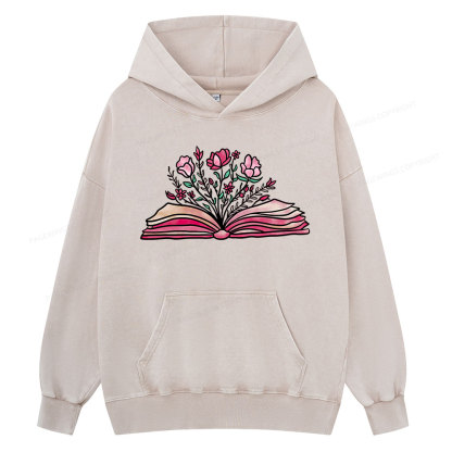 Pagewings Booktrovert Definition Funny Book Lover Png Unisex Washed Hoodie