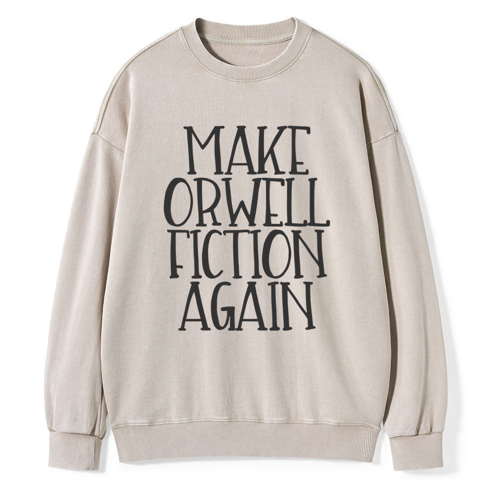 Pagewings Make Orwell Fiction Again Unisex Washed Sweatshirt