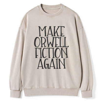 Pagewings Make Orwell Fiction Again Unisex Washed Sweatshirt