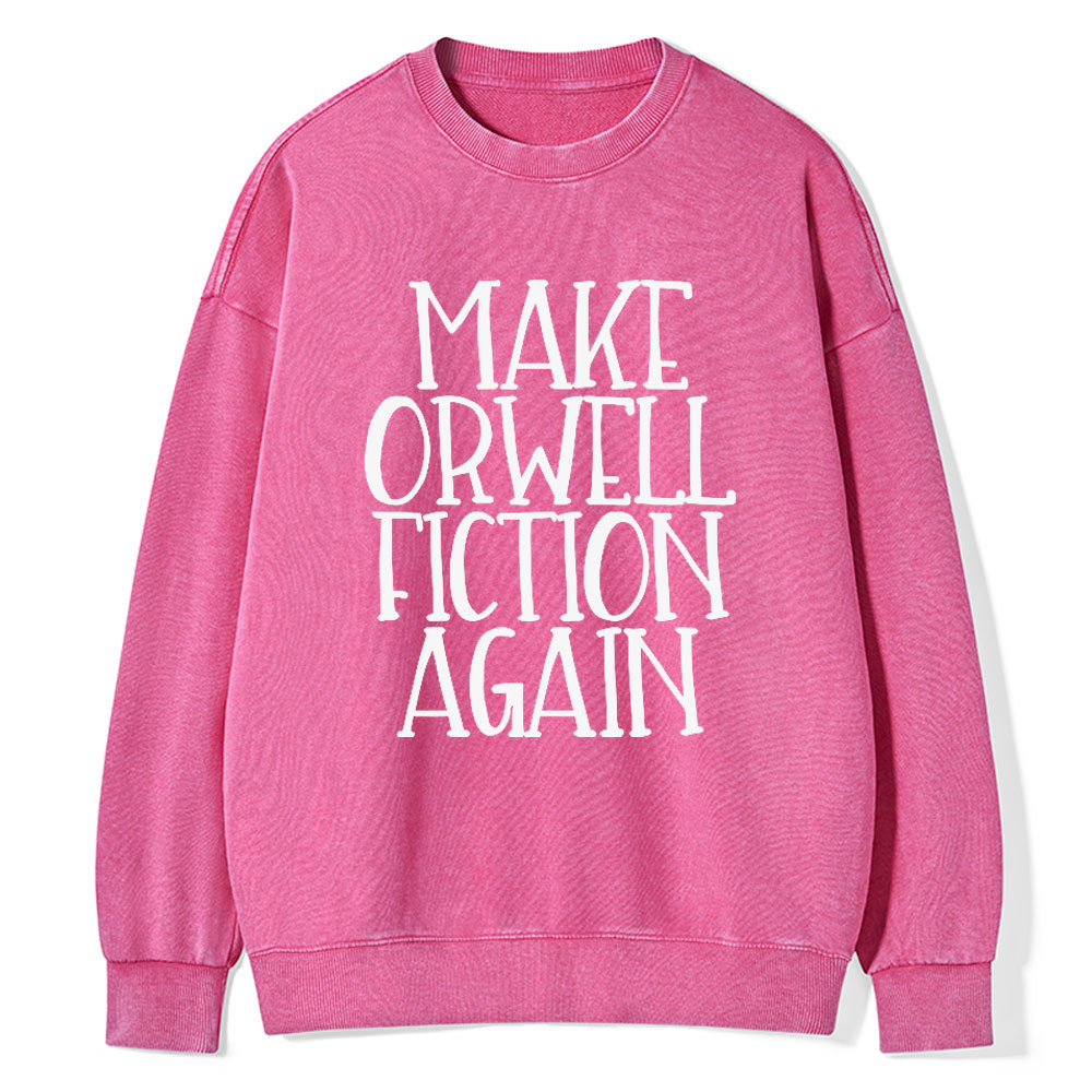 Pagewings Make Orwell Fiction Again Unisex Washed Sweatshirt