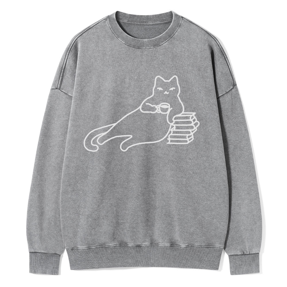 Pagewings Book Lover Shirt For Women Unisex Washed Sweatshirt