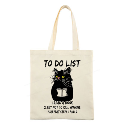 Pagewings Black Cat To Do List Tote Bag