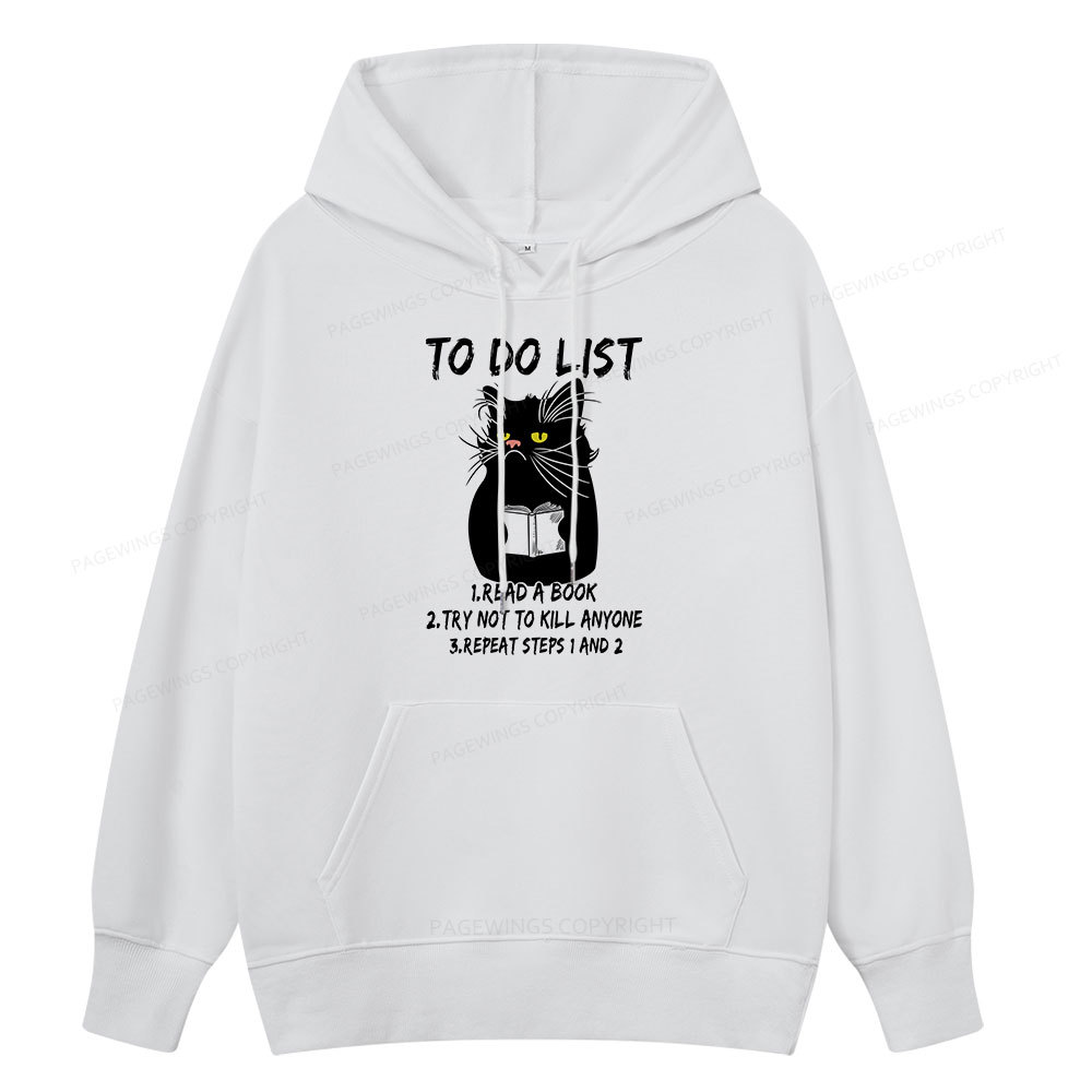 Pagewings Black Cat To Do List Unisex Classic Hoodie
