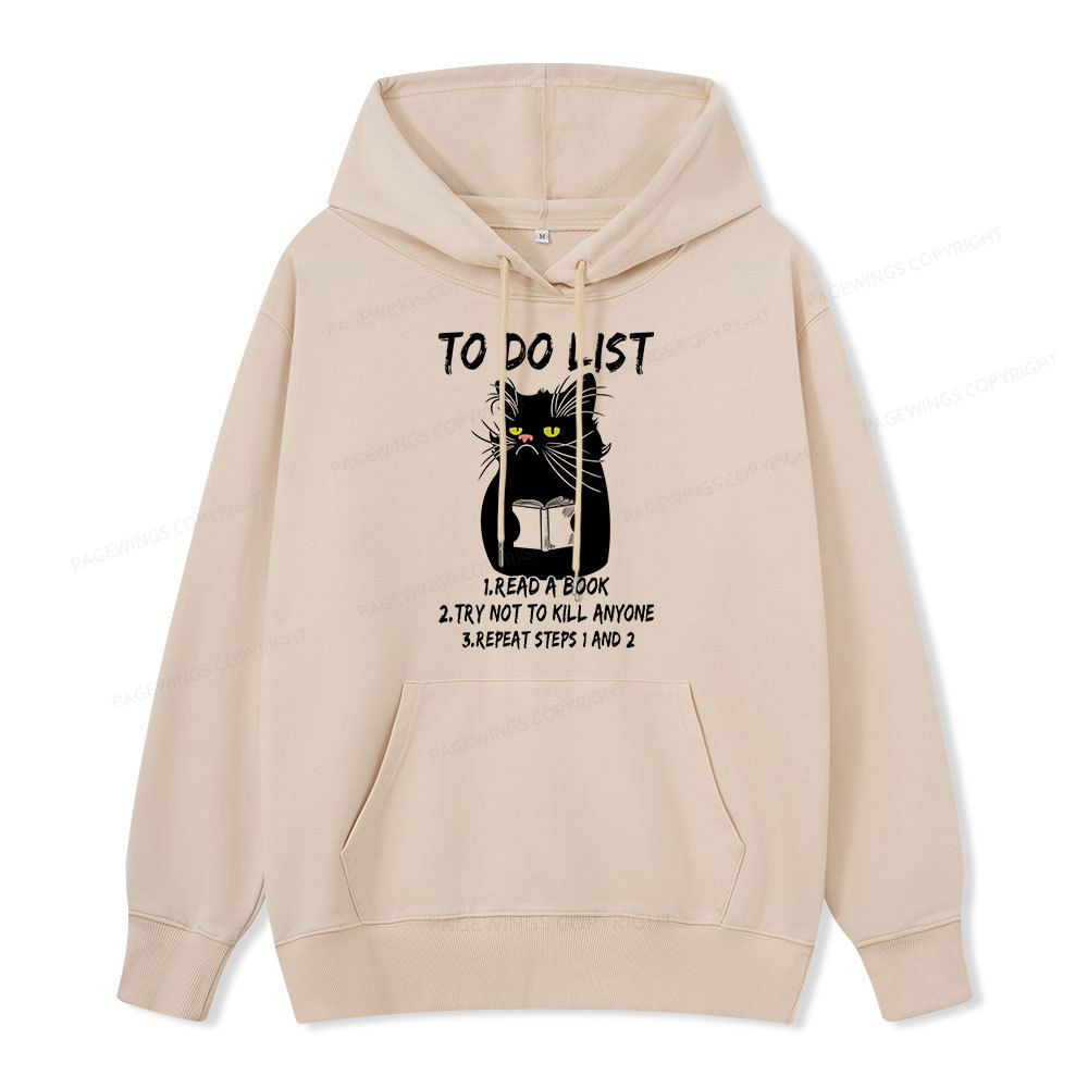 Pagewings Black Cat To Do List Unisex Classic Hoodie