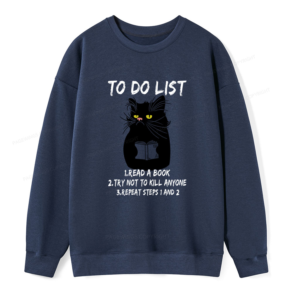 Pagewings Black Cat To Do List Unisex Classic Sweatshirt