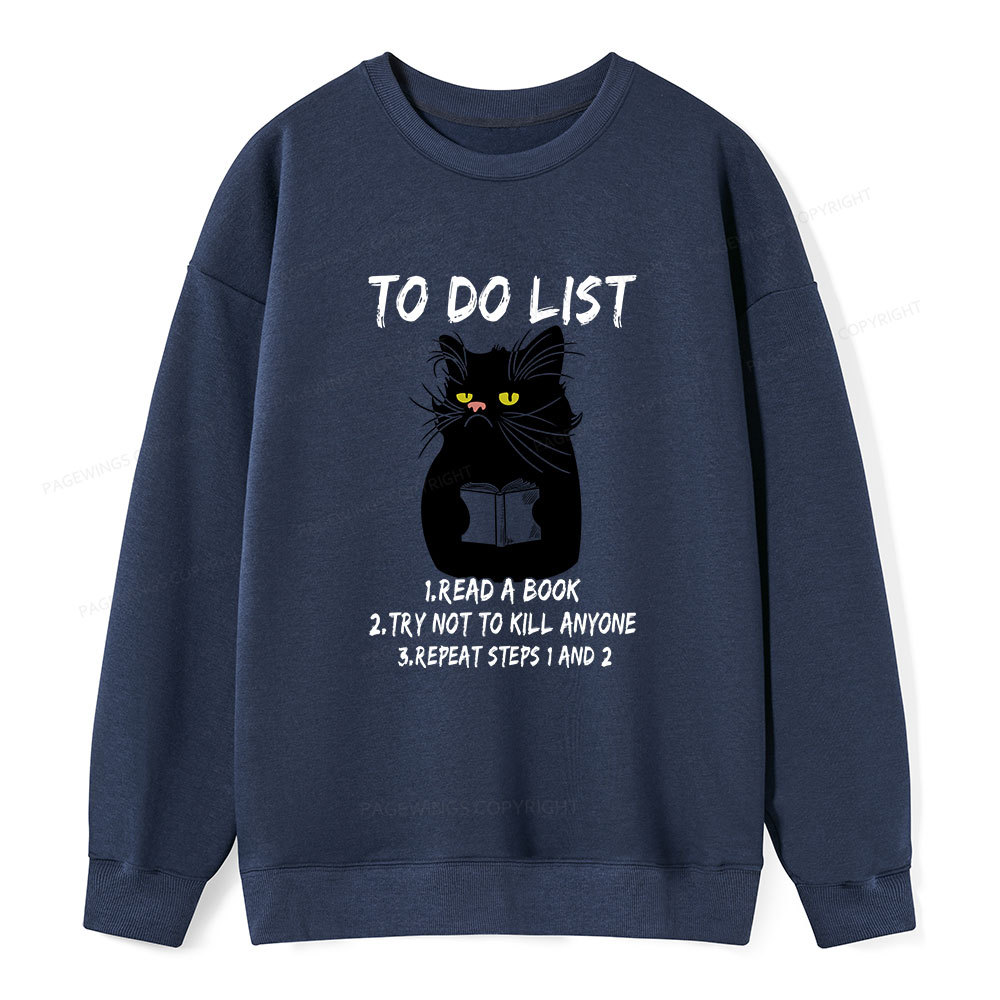 Pagewings Black Cat To Do List Unisex Classic Sweatshirt