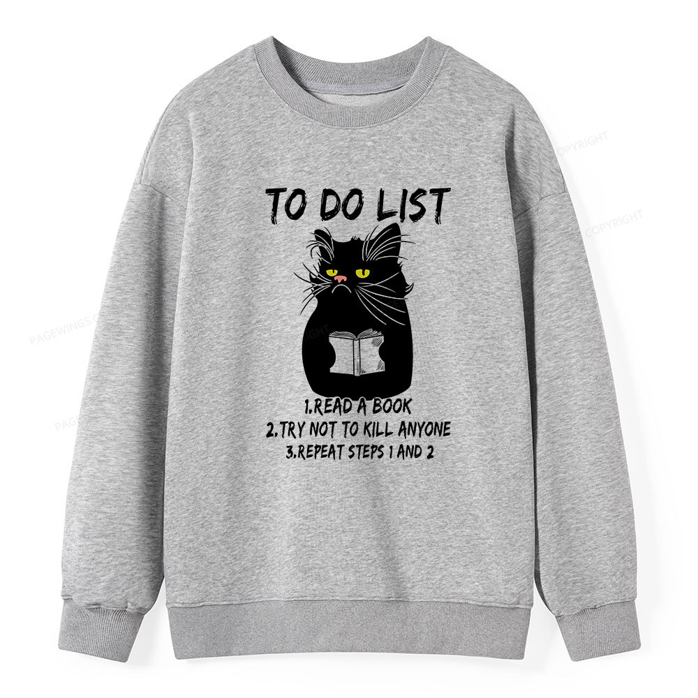 Pagewings Black Cat To Do List Unisex Classic Sweatshirt