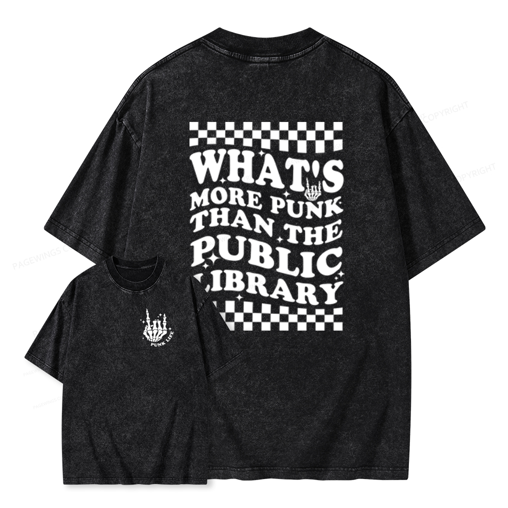 Pagewings punk the public library Unisex Washed T-shirt