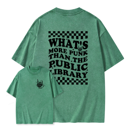 Pagewings punk the public library Unisex Washed T-shirt