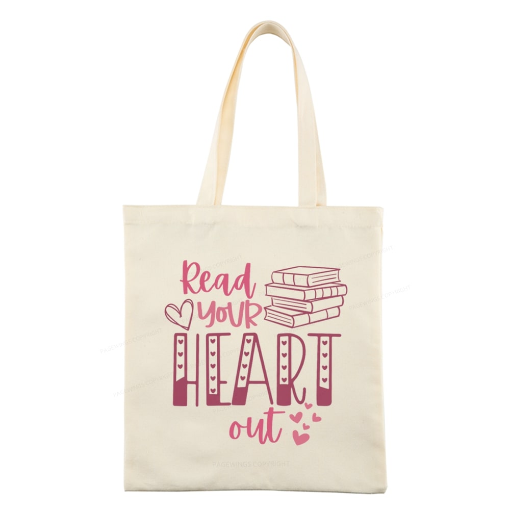 Pagewings Valentine Sweatshirt Read Your Heart Tote Bag